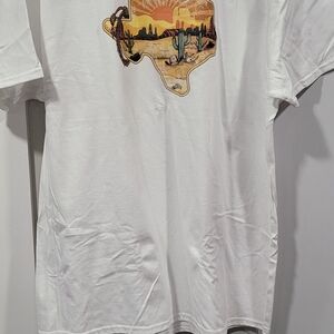 Gildan White Tee with Desert Graphic
